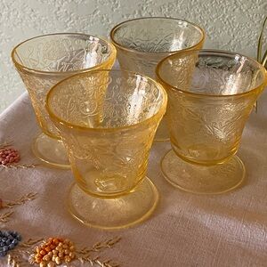 Vintage "Madrid" Amber Sherbet / Dessert Cups – Set of 4